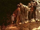 Judas betraying Jesus with a kiss, from The Life of Jesus Christ by J.J.Tissot, 1899